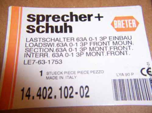 NEW SPRECHER & SCHUH LE7-63-1753