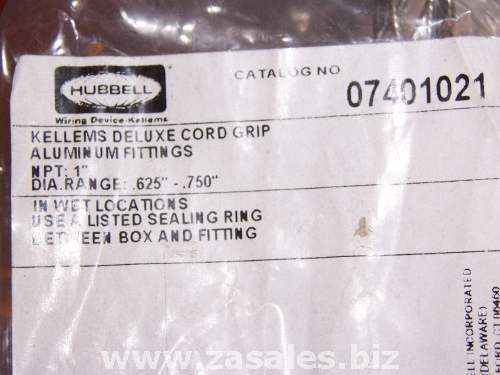 Hubbell 074-01-021 NPT Cord Grip .562-.750 With Mesh