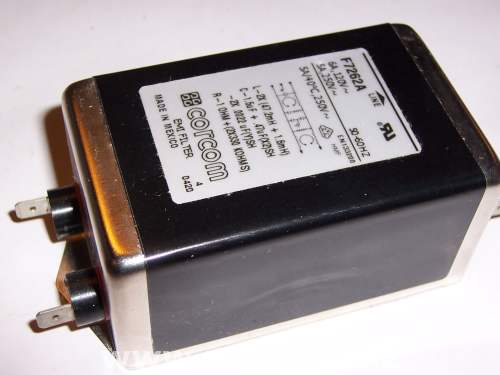 New Corcom F7262A EMI line filter 6A 120V 240V 1609088-2 panel mount