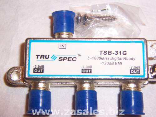 Tru Spec TSB-31G Splitter 3 Way Digital Signal Splitter TV Cable