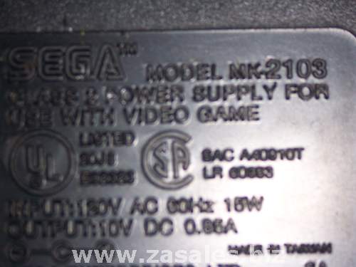 SGame Gear AC Adaptor for Sega Genesis Vintage Black MK-2103 - EE685597