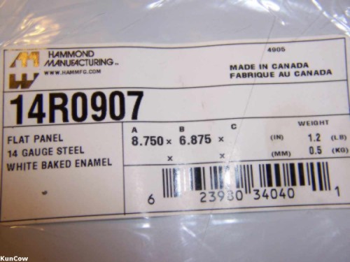 Hammond Electrical Box Enclosure Back Plane 14R0907