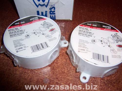 Red Dot RS47WH Wet Location Round Outlet Box White