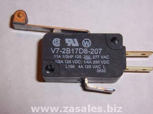 Honeywell V7-2B17D8-207 Mini Switch,3a,long Roller Lever Microswitch