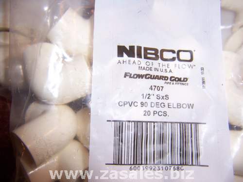 NIBCO 4707 Series CPVC Pipe Fitting, 90 Degree Elbow, Slip