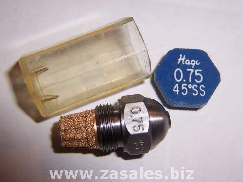 Hago Oil Burner Nozzle 0.75 45 Degree SS Stainless Steel 0.75-45 SS