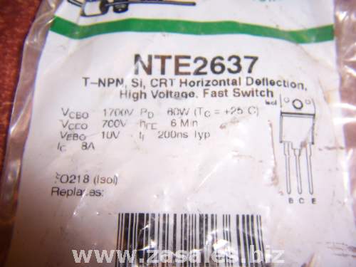 Nte Electronics Nte2637 Transistor Npn Silicon 1700v Ic=8a To-3pml