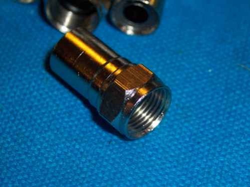 100 Co Ax Co-Ax Crimp On End Connector Tv Cable dish