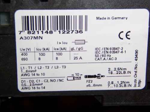 New C-H Manual Motor Protector Overload A307Mn 1.4-2 A