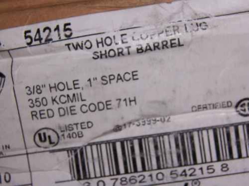54215 Thomas & Betts CU Lug SB, 2H 3/8