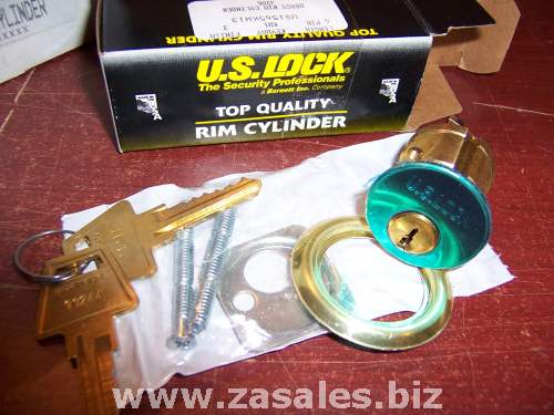 US Lock 7075KS10-03-KA2 Rim Cylinder Solid Brass Kw1 Keyway Brass Ka2