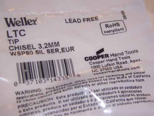 Weller LTC  LT-C Weller t0054440799 Solder tip,chisel,0.126 In/3.2 mm