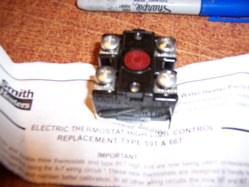 A.O. Smith Part# 9004718115 High Limit Control Hot water tank