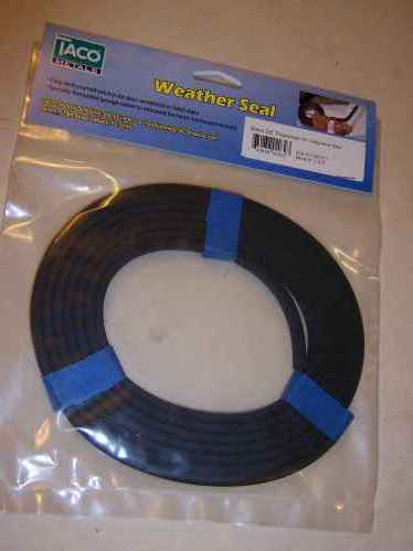 Taco Weather Seal Black 3/8, 10' Neoprene Seal V30-1333B10-1