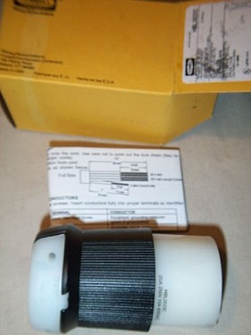 Hubbell Wiring Device-Kellems HBL3523C connector,10a @ 600V/20A @ 250V
