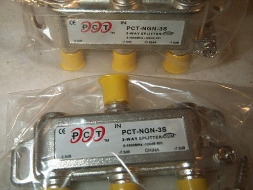 3 New pct-ngn-3s 3 Way Digital Cable Tv Coax Splitter Co Ax