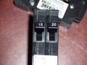 SIEMENS Q1520 Twin Breaker, 15/20A, 1P, 120/240V, Plug-In