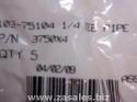 Eaton 3750X4 tee SAE 130424 Left: 1/4 brass air brake 1