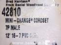WOODHEAD 42810 Brad Harrison Mini-Change 12FT 600V-AC CORDSET Cable D641327 2