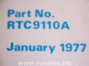 Triumph Spitfire 1500 1975 parts catalogue TR RTC9110A TR4 TR3 1