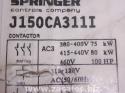 Springer J150CA311-i Electrical Contactor 120V coil 100 HP 80 KW 1