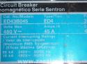 Siemens ED43B045L Circuit Breaker ED 3P 45A 480VAC 18KA Lugs 1