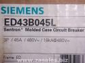 Siemens ED43B045L Circuit Breaker ED 3P 45A 480VAC 18KA Lugs 2