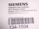 Line Volt Mechanical Tstat,DPST,Manual Siemens 134-1504 2