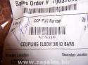 Coke-Cola Soda Dispenser Part # 27611 coupling elbow 3/8 id barb 1