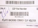 Coke-Cola Soda Dispenser Part # 14461 Plate Backing Convey Cup Holder 1