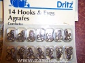 Hooks & Eyes - Size 2 - Nickel - 7 Round Eyes - 7 Straight Eyes - 14 Hooks 1