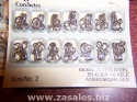 Hooks & Eyes - Size 2 - Nickel - 7 Round Eyes - 7 Straight Eyes - 14 Hooks 2