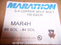 Marathon S-4 MAR4H Copper Split bolt #8 sol- #4 Sol 3