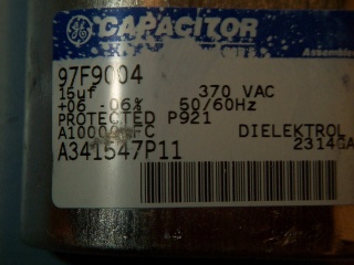 GE Capacitor 15 uF MFD 97F9004 370V 370 VAC 1