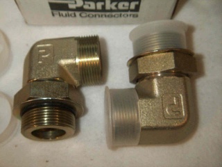 2 New Parker Seal-Loc Straight Thread Elbow