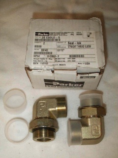 2 New Parker Seal-Loc Straight Thread Elbow 1