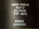 10288-1500-01 Filtran Power Transformer ttp 4872 1